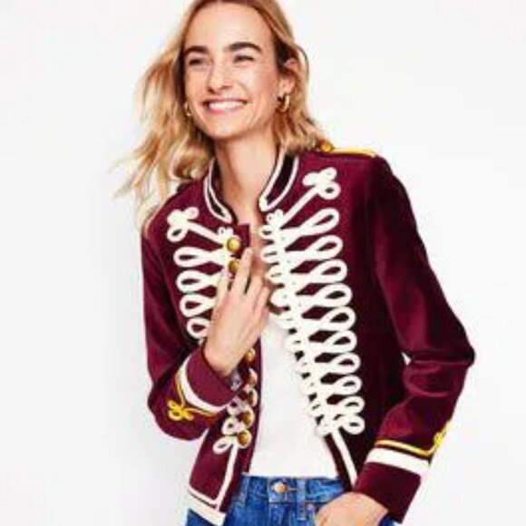 NWOT Boden Women Velvet Military Jacket - Picture 2 of 13